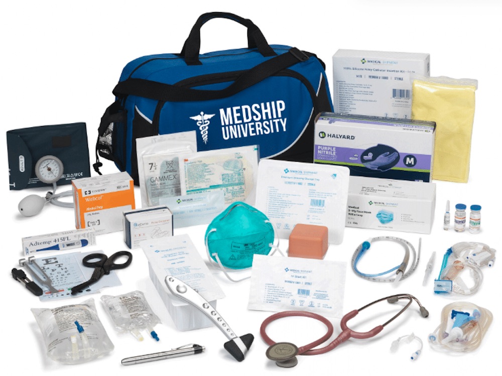 9 Piece BLACK Medical Kit Diagnostic EMT Nursing Surgical EMS Student  Paramedic