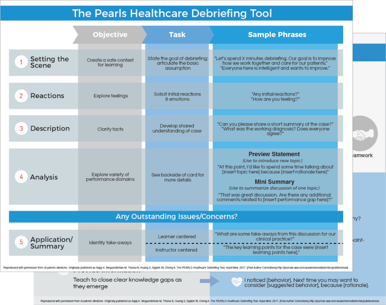 PEARLS Debriefing Framework with Debrief2Learn Tool | HealthySimulation.com