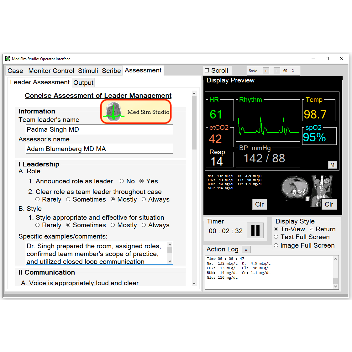 A Free Open Access Virtual Patient Monitor from Med Sim Studio